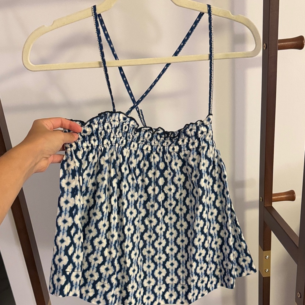 Bellerose Navy and Cream Boxy Crop